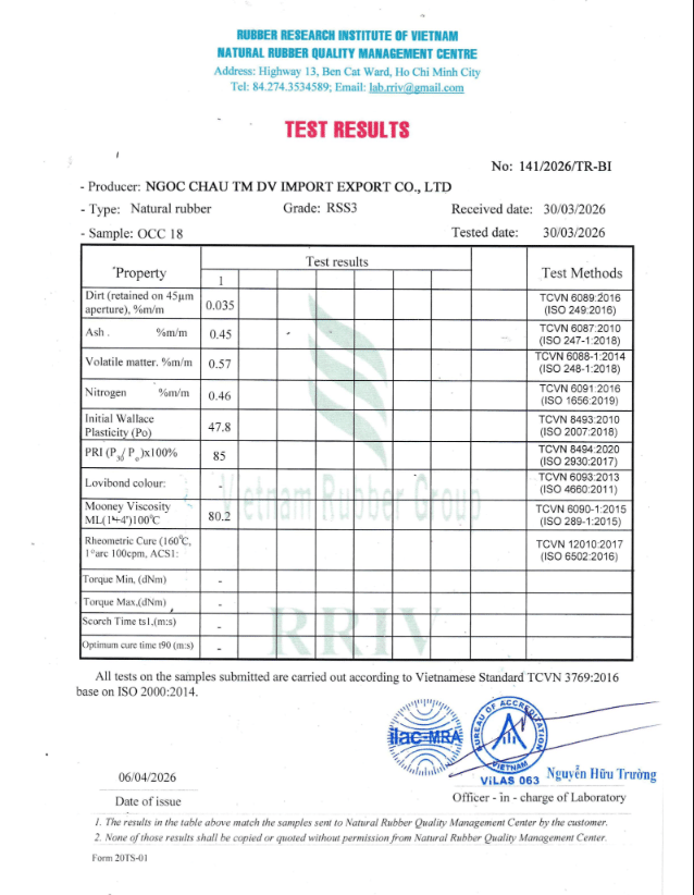 TEST RESULT RSS 3