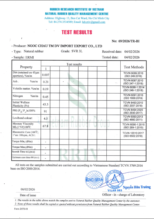 TEST RESULT SVR 3L